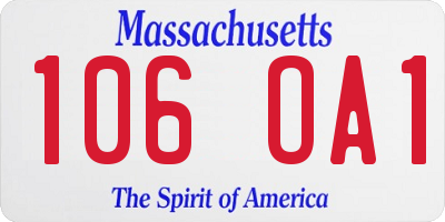 MA license plate 106OA1