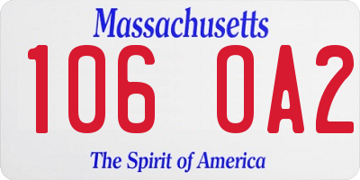 MA license plate 106OA2