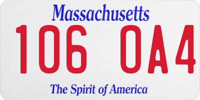 MA license plate 106OA4