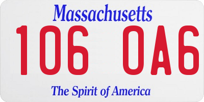MA license plate 106OA6