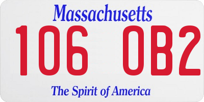 MA license plate 106OB2