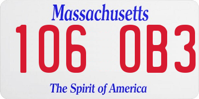 MA license plate 106OB3