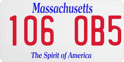 MA license plate 106OB5