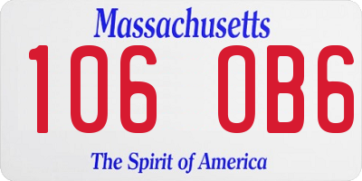 MA license plate 106OB6