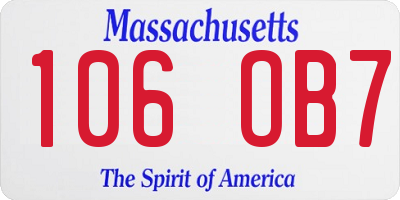 MA license plate 106OB7