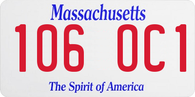 MA license plate 106OC1