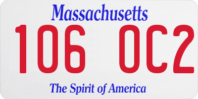MA license plate 106OC2