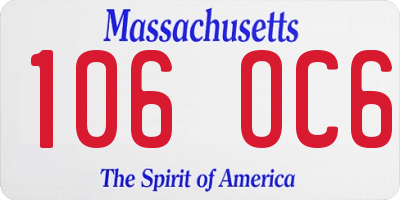 MA license plate 106OC6