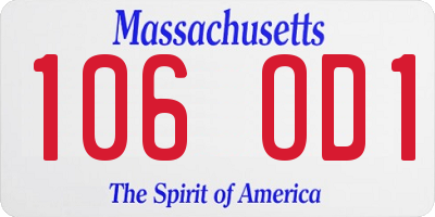 MA license plate 106OD1