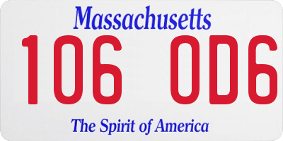 MA license plate 106OD6