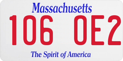 MA license plate 106OE2