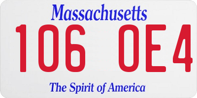 MA license plate 106OE4