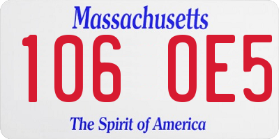 MA license plate 106OE5