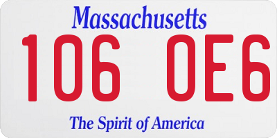 MA license plate 106OE6