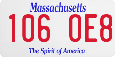 MA license plate 106OE8