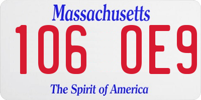 MA license plate 106OE9