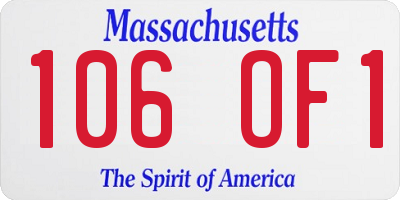 MA license plate 106OF1
