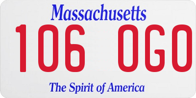MA license plate 106OG0