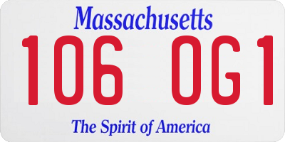 MA license plate 106OG1