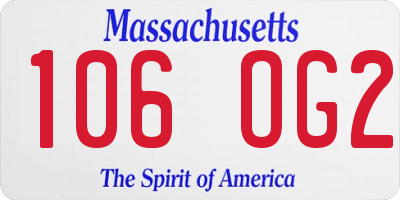 MA license plate 106OG2
