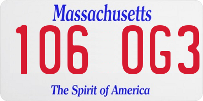 MA license plate 106OG3