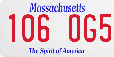 MA license plate 106OG5