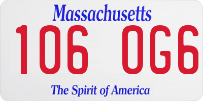 MA license plate 106OG6