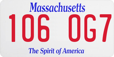 MA license plate 106OG7