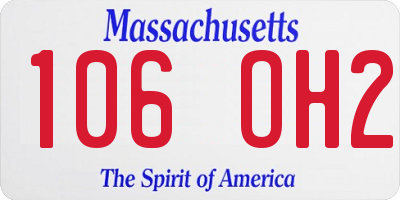 MA license plate 106OH2