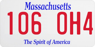MA license plate 106OH4
