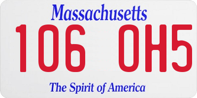 MA license plate 106OH5