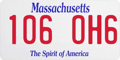 MA license plate 106OH6