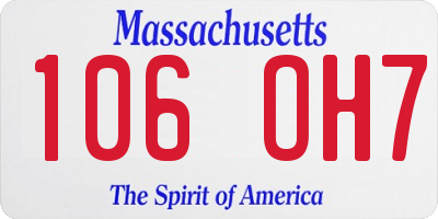 MA license plate 106OH7