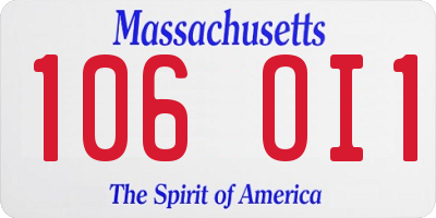 MA license plate 106OI1