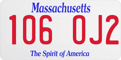 MA license plate 106OJ2