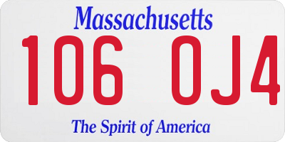 MA license plate 106OJ4