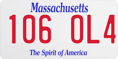 MA license plate 106OL4
