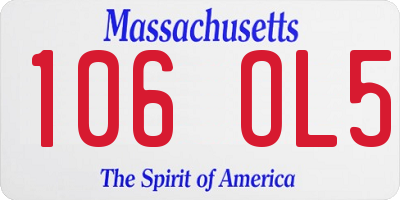 MA license plate 106OL5