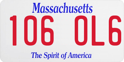 MA license plate 106OL6