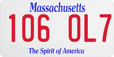 MA license plate 106OL7