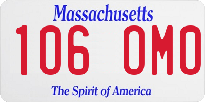 MA license plate 106OM0