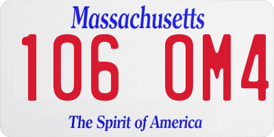 MA license plate 106OM4