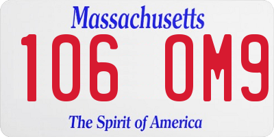 MA license plate 106OM9