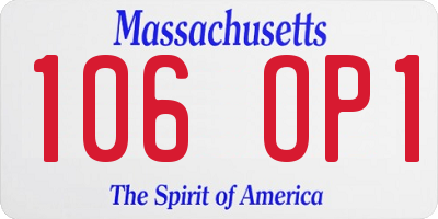 MA license plate 106OP1