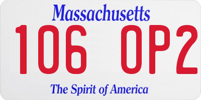 MA license plate 106OP2