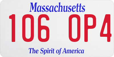 MA license plate 106OP4