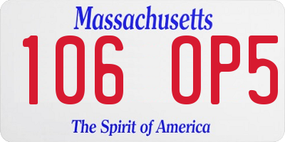 MA license plate 106OP5