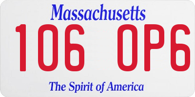 MA license plate 106OP6