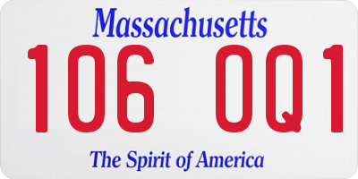 MA license plate 106OQ1