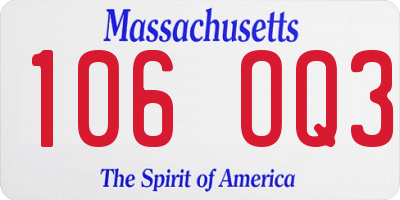 MA license plate 106OQ3